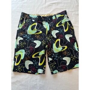 Loudmouth Atomic Starburst Shorts Black Blue‎ Yellow Green Orange Sz 34